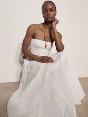 Apricot Cream Jersey Waistband Cotton Midaxi Skirt - Image 4 of 6