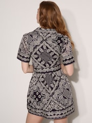 Azul - Vestido corto con estampado de pañuelo de Apricot - Imagen 3 de 4