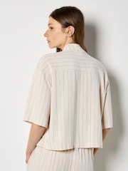 Apricot Natural Pinstripe Linen Blend Shirt - Image 2 of 3