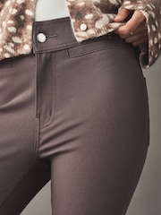 Mocha Brown Flare Leg Denim Jersey Leggings - Image 5 of 8