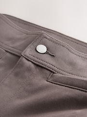 Mocha Brown Flare Leg Denim Jersey Leggings - Image 8 of 8