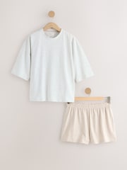 Grey Stripe Cotton Short Pyjamas Set - Image 1 of 3