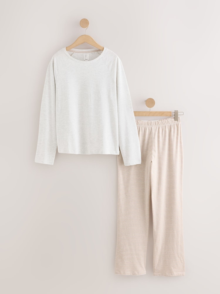 Grey Stripe Long Sleeve Pyjamas - Image 1 of 3 Grey Stripe Long Sleeve Pyjamas - Image 1 of 3