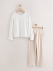 Ecru Stripe Long Sleeve Pyjamas - Image 6 of 8