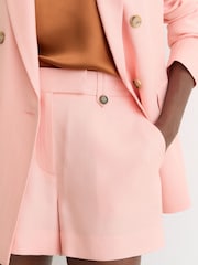 Reiss Pink Magda Mid-Rise Tailored Shorts - Image 3 of 6