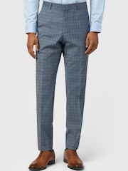 Ted Baker Tailoring Check Blue Suit Trousers - Image 1 of 2