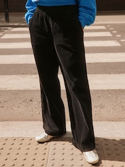 Black Wide Leg Soft Cord Trousers - Image 2 of 4