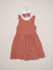 Miss Red Textured Dress And Headband Outfit Set - Image 2 of 4