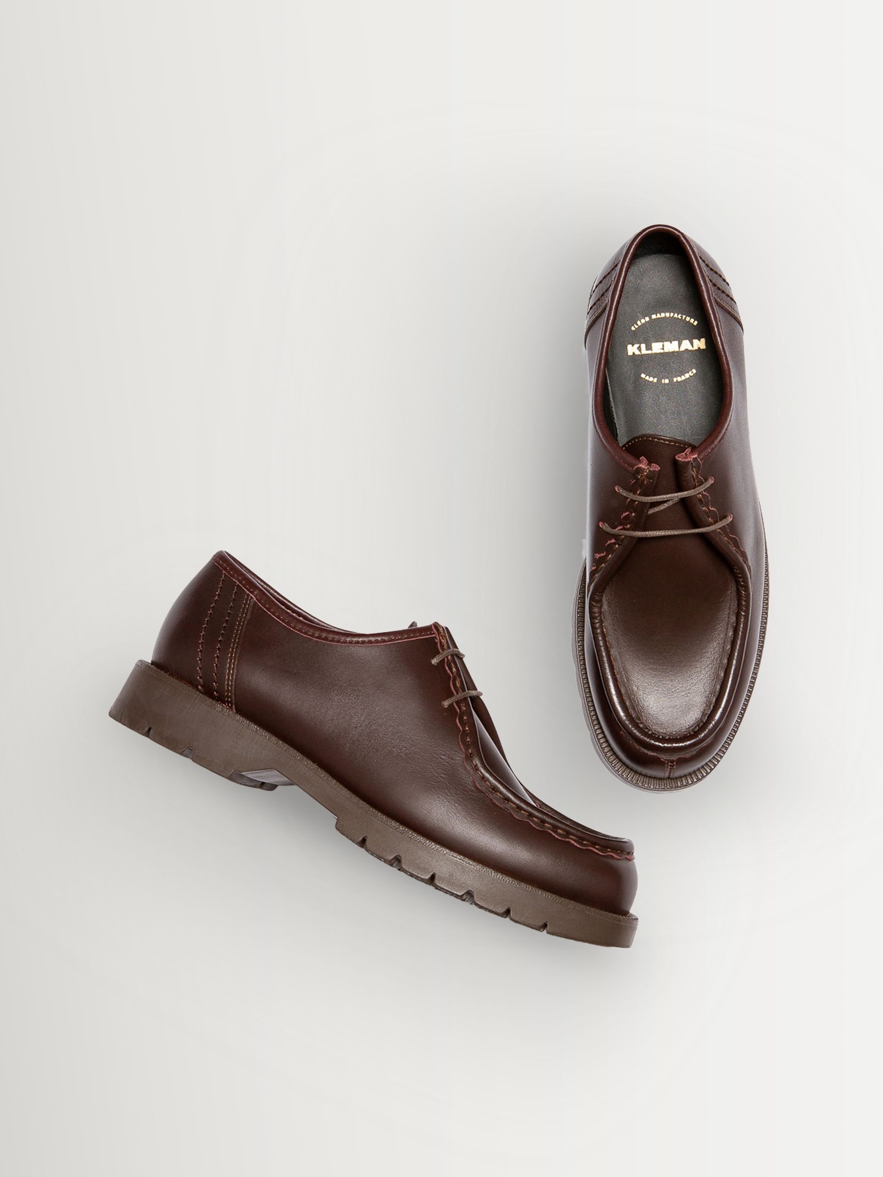 KLEMAN ダークブラウン モカシン　革靴 Buy KLEMAN Brown Padror Leather Shoes from Next USA