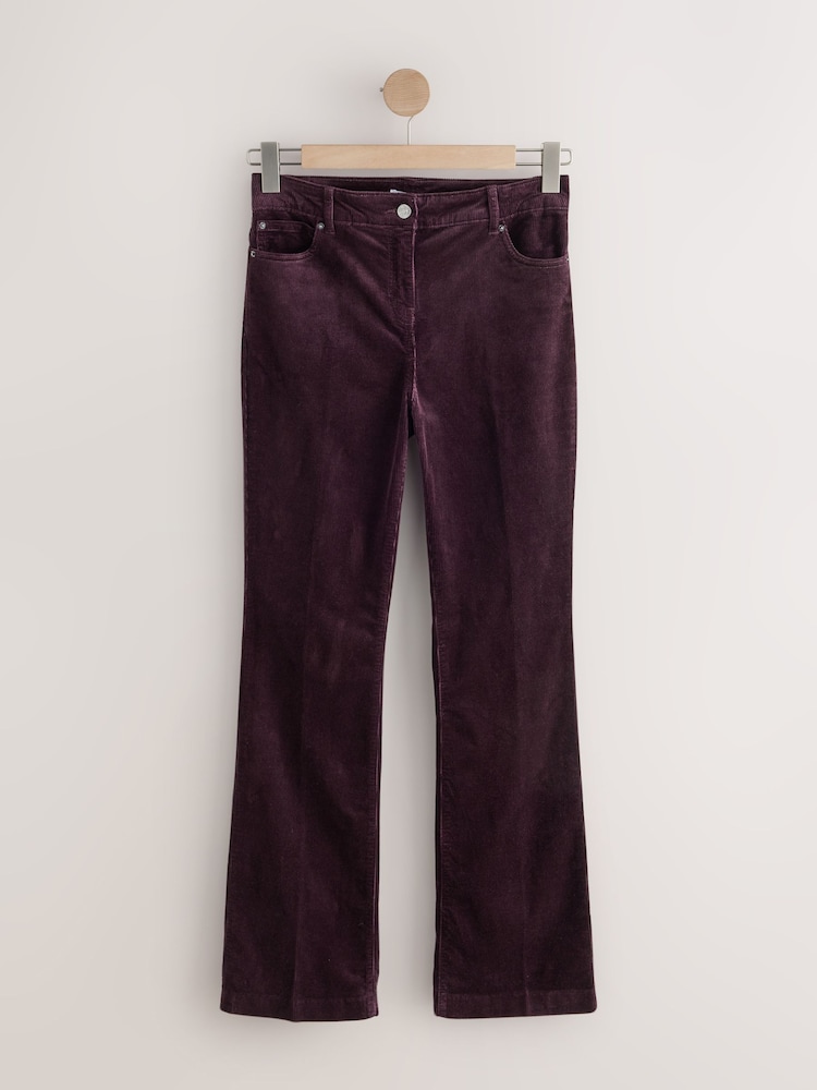 Burgundy Red Super Soft Corduroy Bootcut Trousers - Image 1 of 3 Burgundy Red Super Soft Corduroy Bootcut Trousers - Image 1 of 3