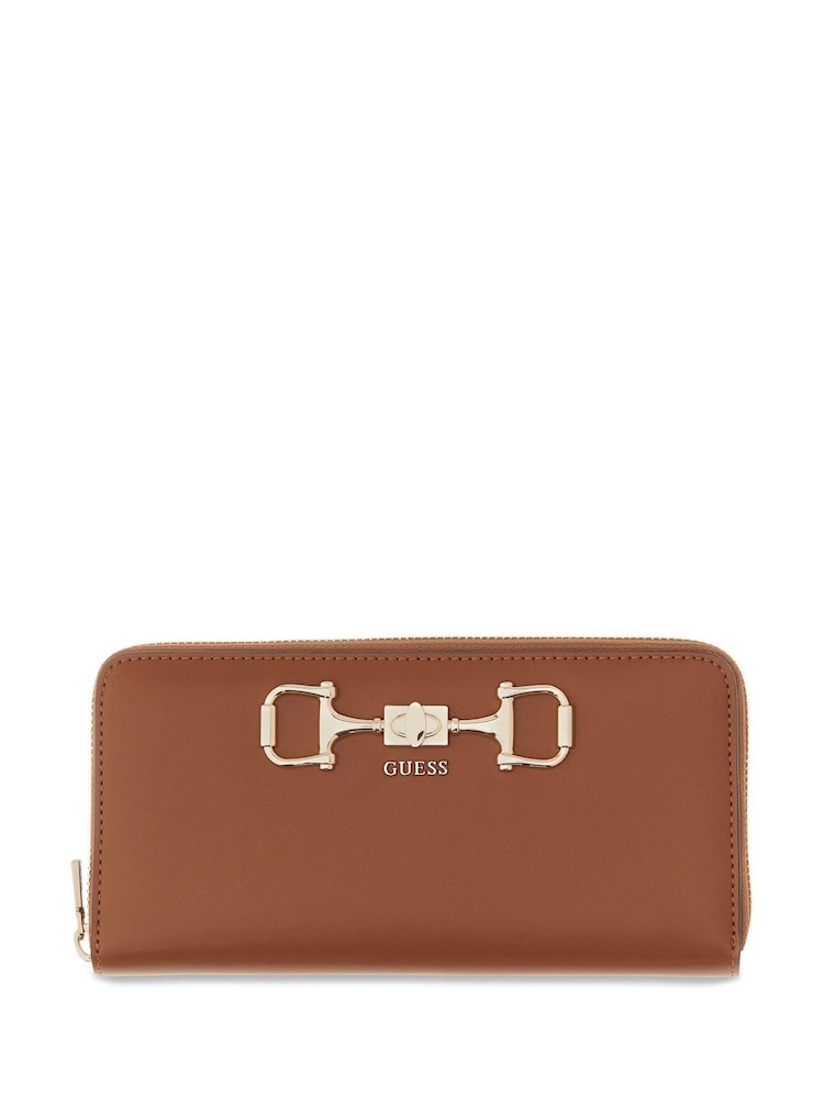 Guess Brown Janie Slg Large Zip Around Purse - Image 1 of 2