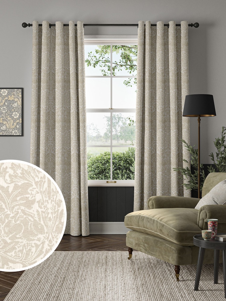 William Morris At Home Linen Brother Rabbit Boucle Made to Measure Curtains - Image 1 of 9