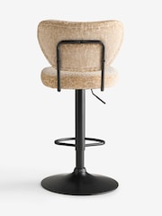 Rockett St George Leopard Luxe Cut Velvet Antique Sand Perfect Adjustable Height Bar Stool - Image 4 of 4