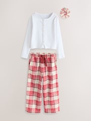 Red/Ecru Woven Wide Leg Pyjamas Set 2 Pack (3-16yrs) - Image 3 of 3