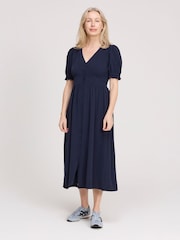 Finery Blue Samantha Button through Midi Dress - Image 1 of 4