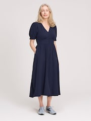 Finery Blue Samantha Button through Midi Dress - Image 3 of 4