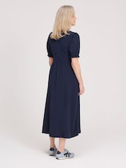 Finery Blue Samantha Button through Midi Dress - Image 4 of 4