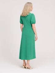 Finery Green Robyn Button Through Midi Dress - Image 4 of 4