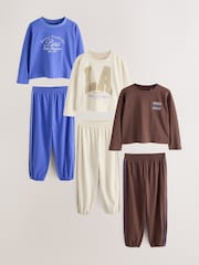 コバルトブルー スローガン - ジョガーパジャマ 3 パック(3〜16歳) - 画像 1 / 4