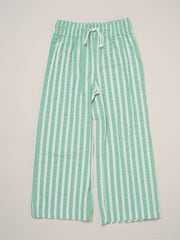 Miss Pink Flower Market Tie-Front Tee & Seersucker Stripe Trousers Set - Image 4 of 4