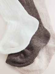 Neutral Knee High Baby Socks 3 Pack - Image 2 of 3