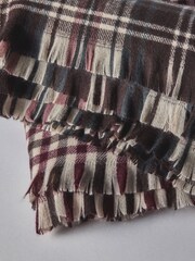 The Set 2 Pack Burgundy Gingham/Check Cosy Throws - Image 3 of 6