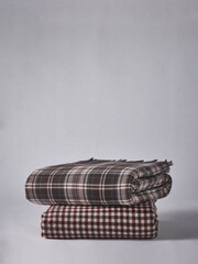 The Set 2 Pack Burgundy Gingham/Check Cosy Throws - Image 4 of 6