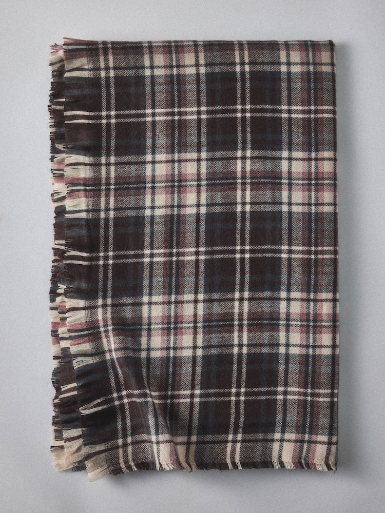 The Set 2 Pack Burgundy Gingham/Check Cosy Throws - Image 6 of 6 The Set 2 Pack Burgundy Gingham/Check Cosy Throws - Image 6 of 6
