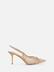 Simmi London Nude Saskia Bow Detail Slingback Court Shoes - Image 2 of 4