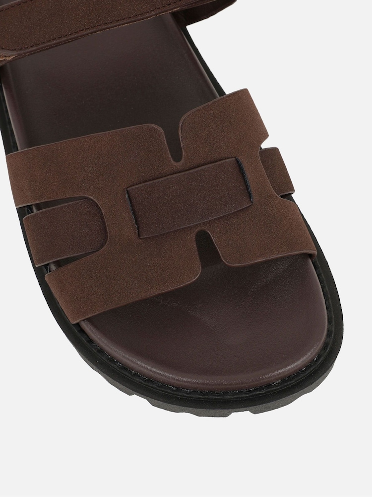 Simmi London Brown Adelle Chunky Strap Footbed Slides - Image 4 of 4