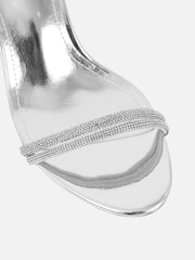Simmi London Silver Milly Diamante Heeled Sandals - Image 4 of 4