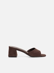 Simmi London Brown Lydia Block Heeled Mules - Image 2 of 4
