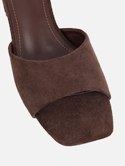 Simmi London Brown Lydia Block Heeled Mules - Image 3 of 4