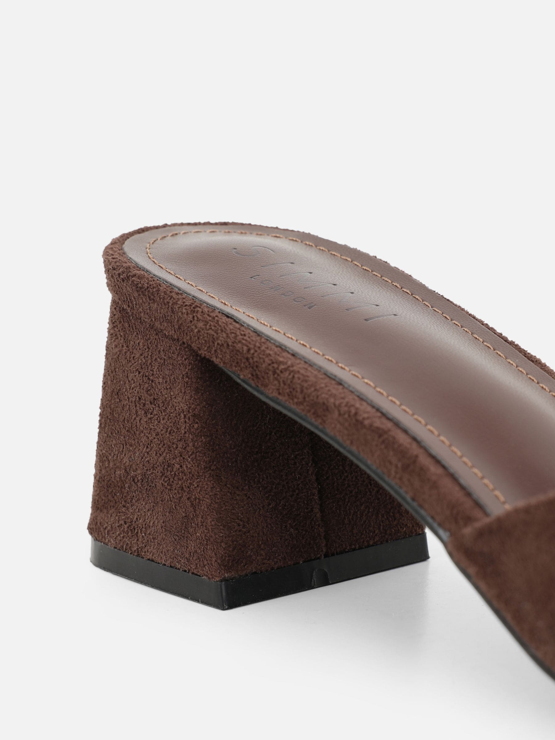 Buy Simmi London Chocolate Brown Lydia Block Heeled Mules from