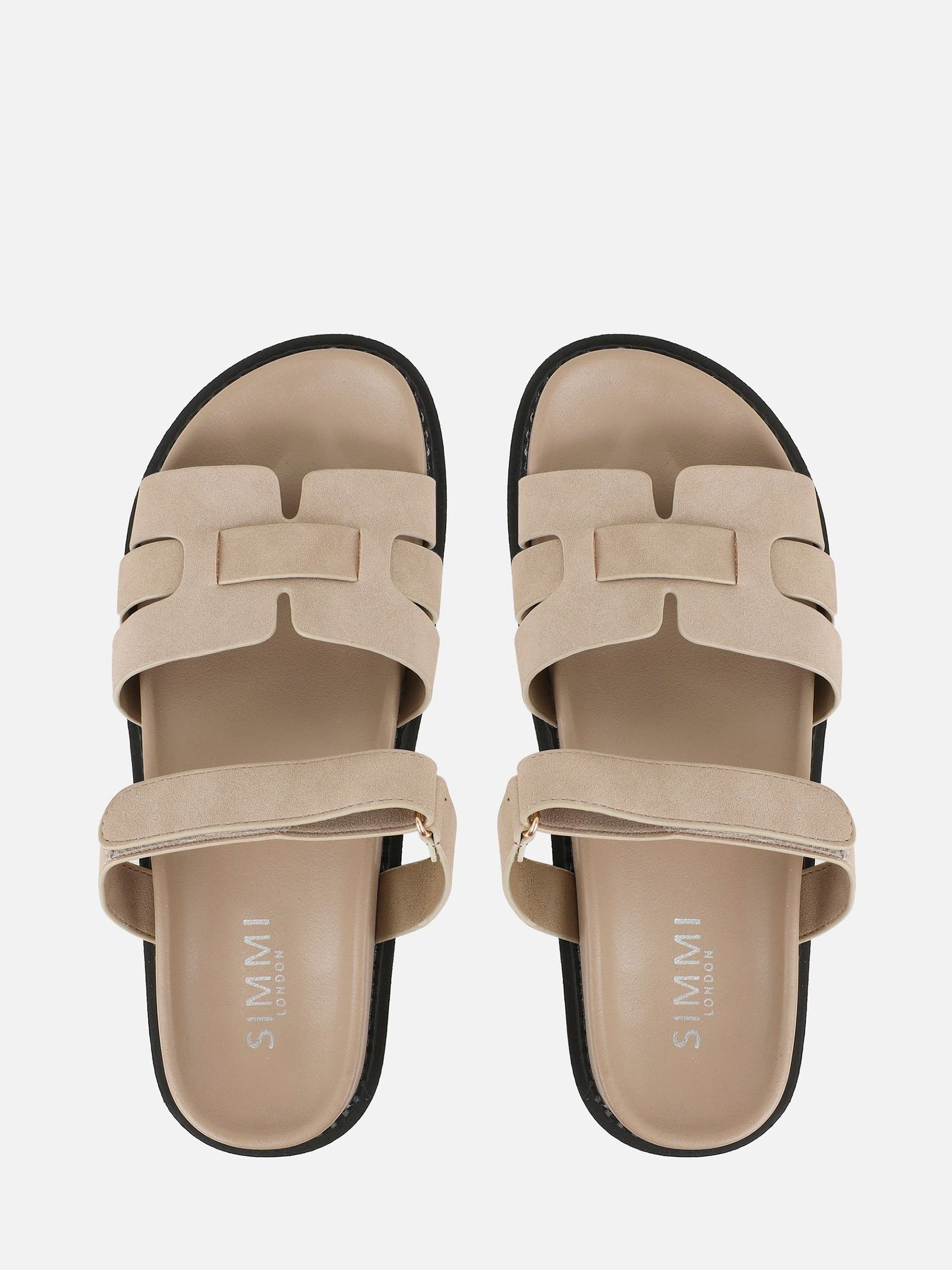 Buy Simmi London Cream Adelle Chunky Strap Footbed Slides from the