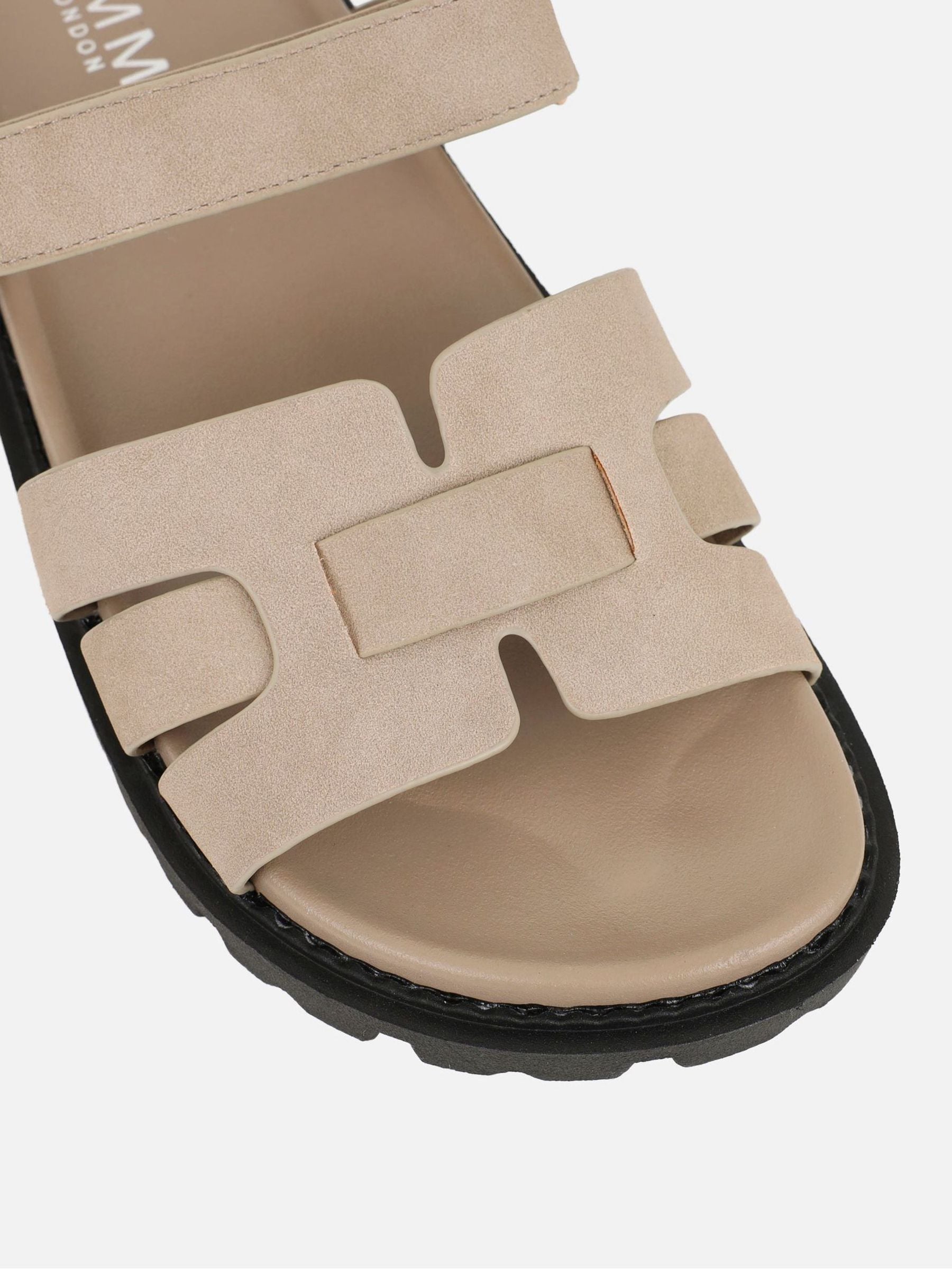Buy Simmi London Cream Adelle Chunky Strap Footbed Slides from the