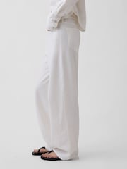 Gap White Linen-Cotton Wide-Leg Trousers - Image 3 of 4
