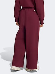 adidas Maroon Red Fleece Wide Leg Joggers - Image 2 of 6