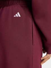 adidas Maroon Red Fleece Wide Leg Joggers - Image 5 of 6