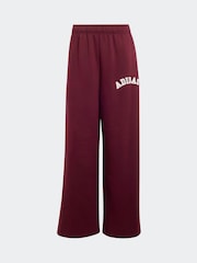 adidas Maroon Red Fleece Wide Leg Joggers - Image 6 of 6