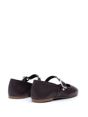 Hush Puppies Brown Charlene Stud Ballerina Shoes - Image 3 of 6
