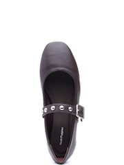 Hush Puppies Brown Charlene Stud Ballerina Shoes - Image 4 of 6
