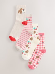 Summer Picnic Hamish The Highland Cow Stripe Ankle Socks 4 Pack - Image 1 of 7