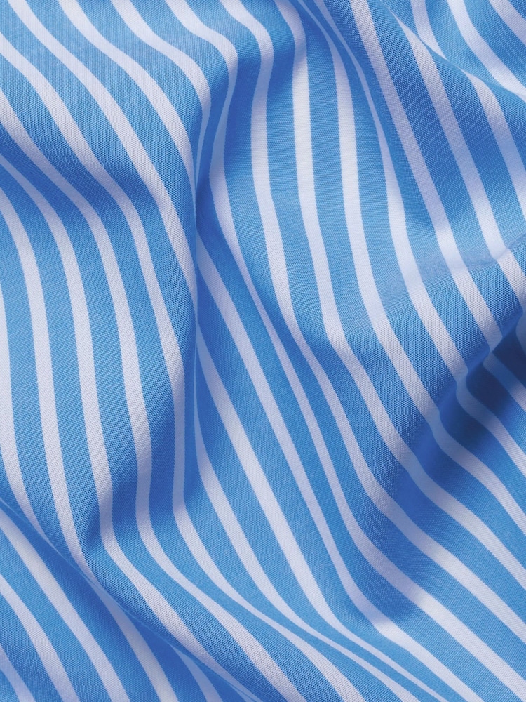 Charles Tyrwhitt Ocean Blue Stripe Stretch Washed Poplin Shirt - Image 5 of 5