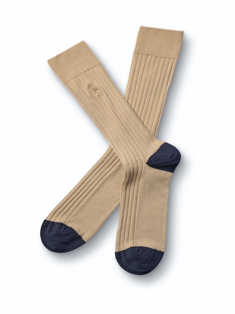 Charles Tyrwhitt Natural Cotton Rib Socks - Image 1 of 2 Charles Tyrwhitt Natural Cotton Rib Socks - Image 1 of 2