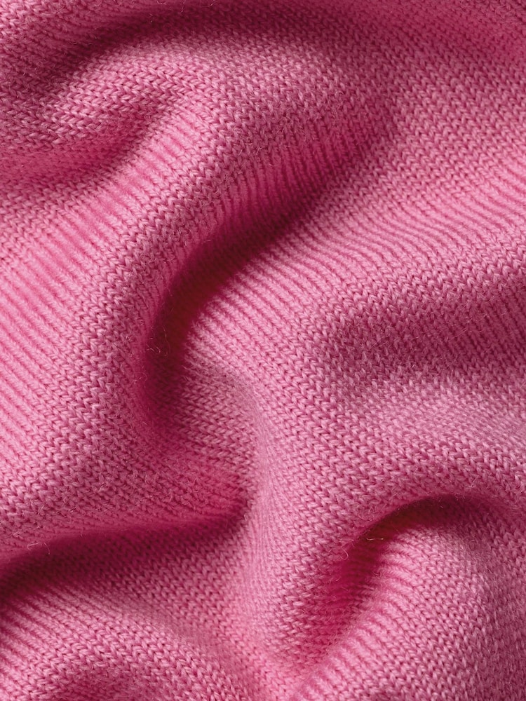 Charles Tyrwhitt Pink Merino Zip Neck Jumper - Image 5 of 5