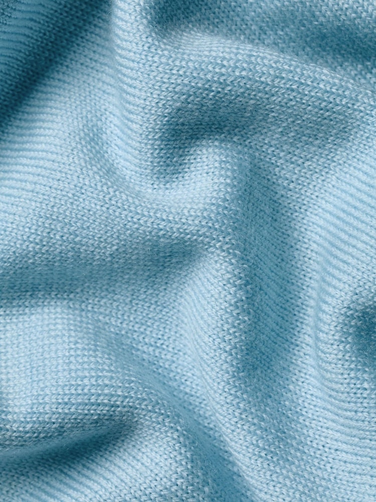 Charles Tyrwhitt Blue Merino Zip Neck Jumper - Image 5 of 5