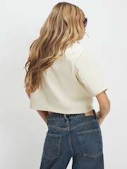 River Island Short Sleeve Faux Leather Button Front Shirt - Bild 4 von 4