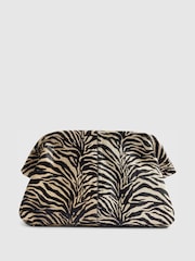 River Island Leather Zebra Print Clutch Bag - Bild 1 von 5
