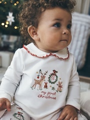 Blanc - Mon premier ensemble bébé haut et legging de Noël (0-18mois) - Image 2 de 5